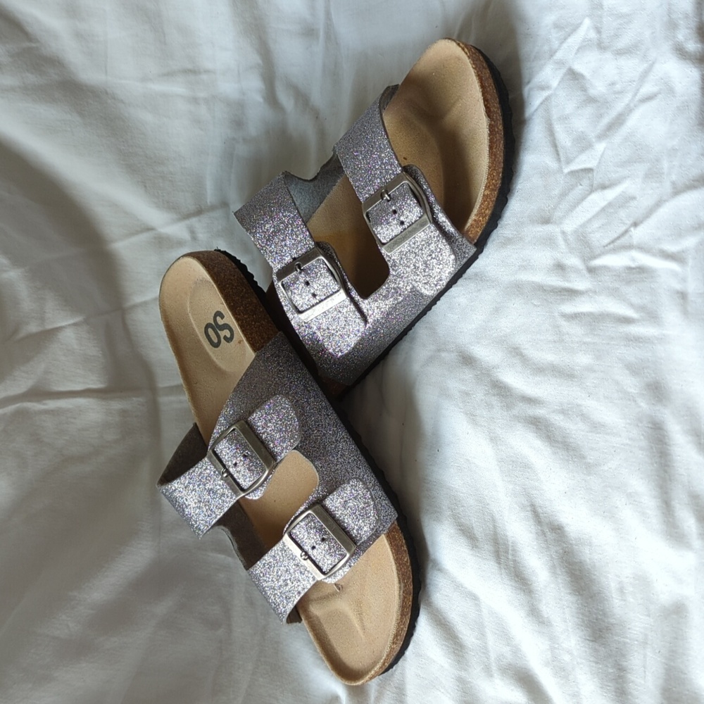 Birkenstock Style With Silver Sparkle